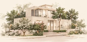 Architectural illustration representing the Panchsheel Enclave venue